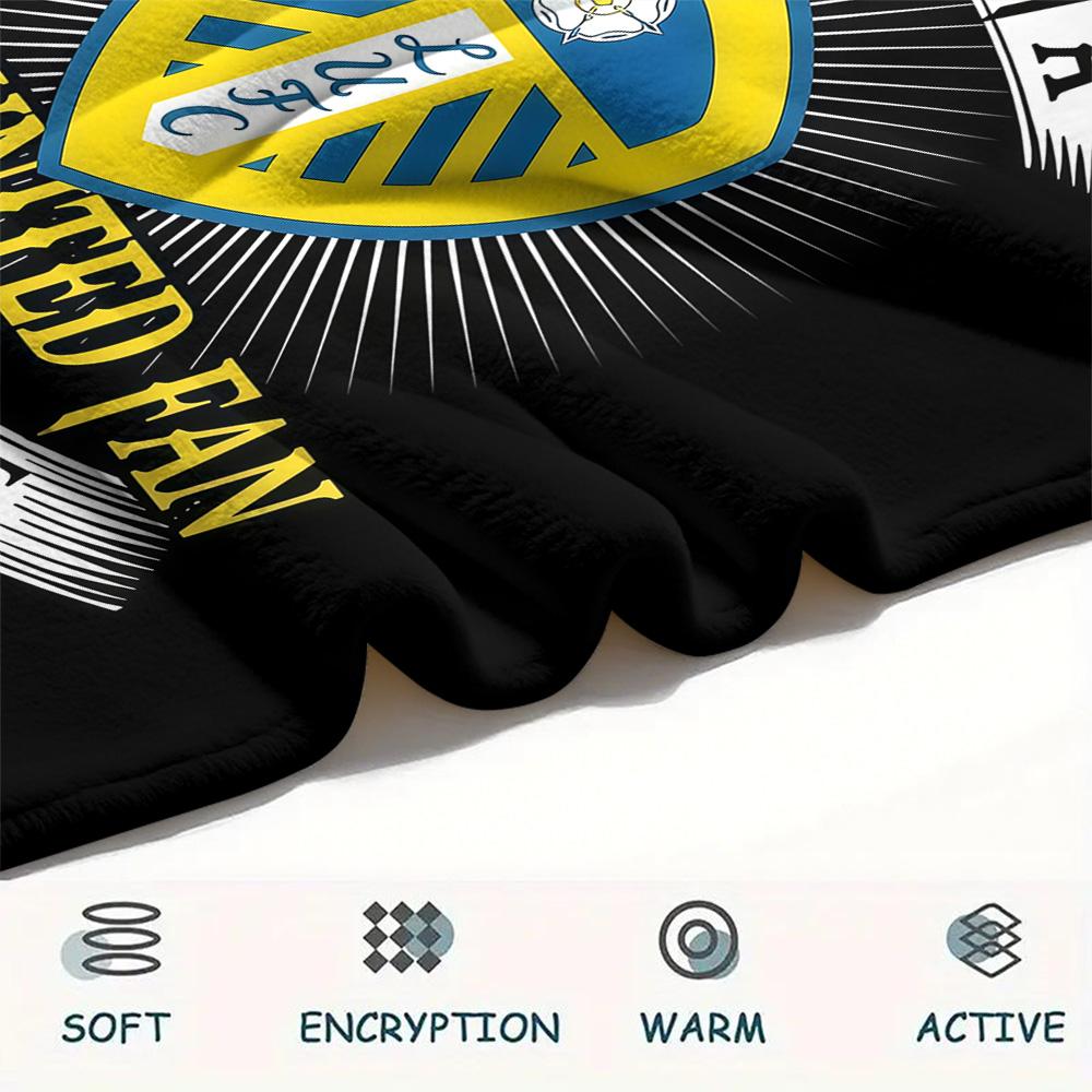 1PC Custom Name Leeds United F.C. Patterned Flannel Blanket Suitable For All Seasons for Home Decor Warmth and Comfort Gifts Holiday Present -HE142