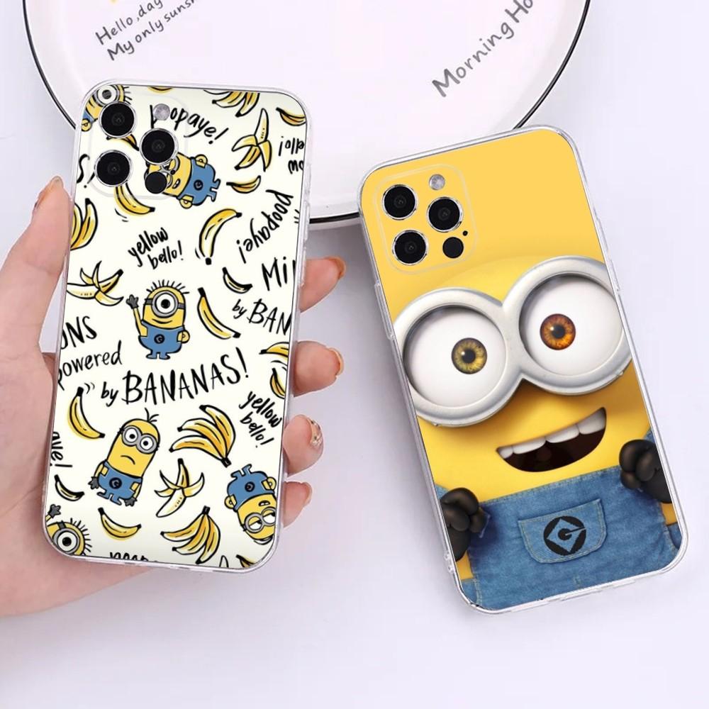 Чехол для телефона M-MinionsS-S Банановый для iPhone 15,14,13,12,11 Plus,Pro,Max,XR,XS,X,7,8 Plus,SE,Mini Прозрачный Силиконовый Мягкий