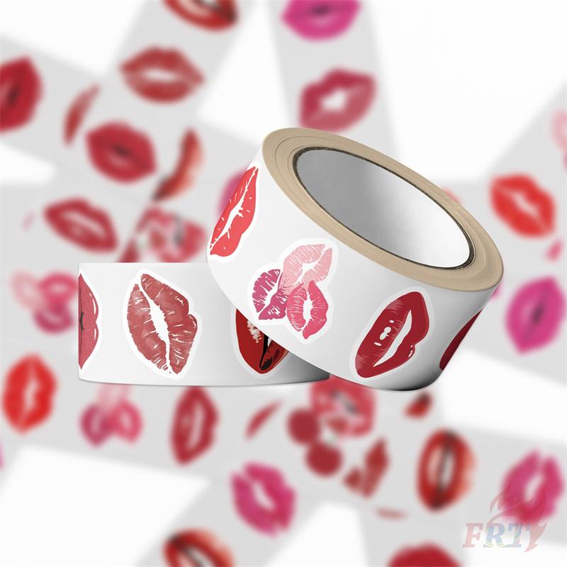 500Pcs/Roll Blazing Red Lips Kids Rewards Stickers - DIY Scrapbooks Album Decor Sealing Label Decals