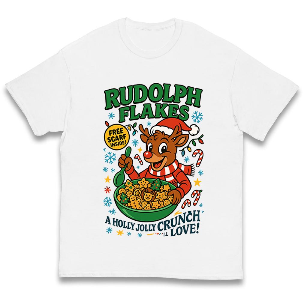 Rudolph Flakes Christmas Kids T Shirt