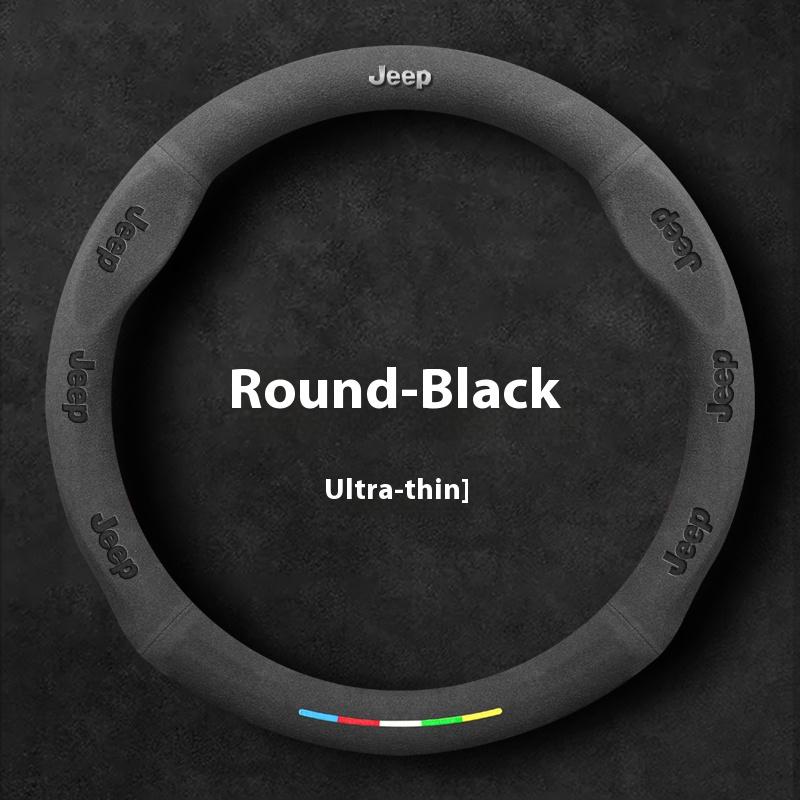 Suede Anti-Slip Car Steering Wheel Cover Jeep Wrangler JK Patriot Commander Grand Cherokee Compass Wagoneer Gladiator Renegade