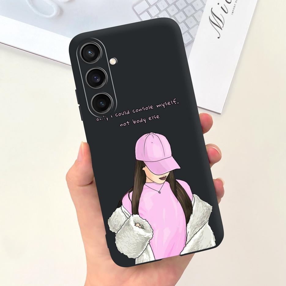 Чехол для Samsung Galaxy A55 Красивый мультяшный дизайн Девочки Подсолнух Мягкий ТПУ Чехол для телефона Для Samsung A15 A25 A35 A55 5G Fundas Coque