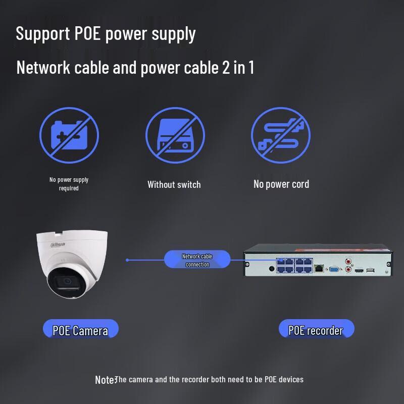 Dahua 8MP 4K PoE IP Security Camera CN plug (adapter included)