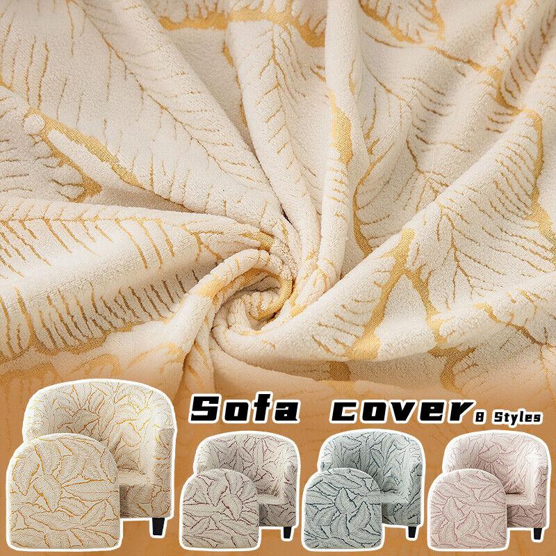 Stretch Chair Covers Leaves Jacquard Elastic Single Half Club Round Armchair Cover Sofa Slipcovers Furniture Protector New