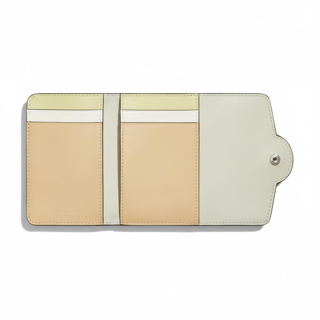 Tory Burch Robinson Tri-Fold Design Leather Wallet Small Women wallet Butterscotch 165002-200