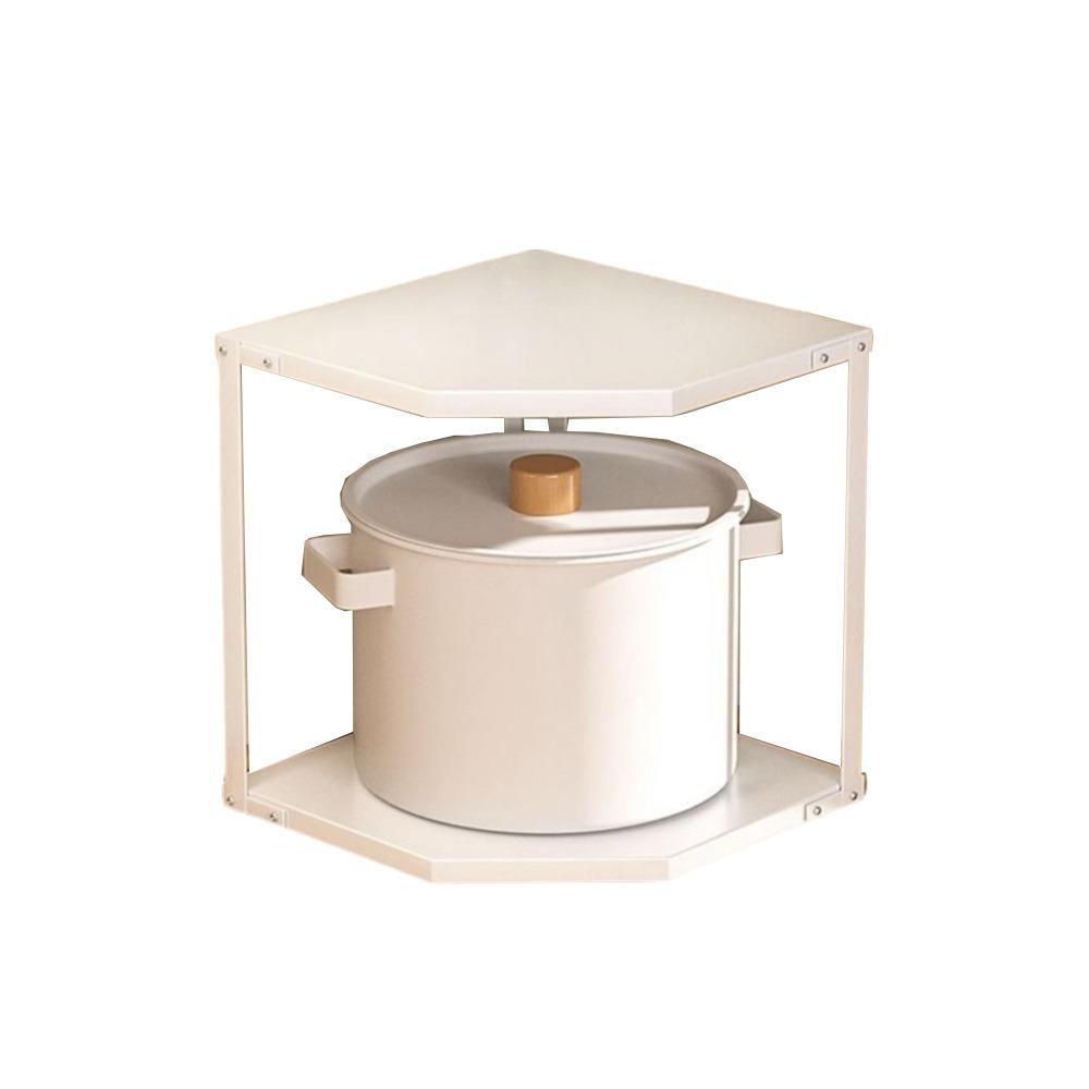 Space Saving Corner Pot Storage Rack 2/3 Tier Cabinet Pot Lid Holder  Bathroom