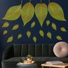Tj042 Creative Blockbuster Leaf Texture Hot Gold Wall Sticker Decoration Children'S Room Bedroom Background Self-Adhesive Wall Sticker