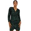 Dorothy Perkins Womens/Ladies Sequin Velvet Wrap Long-Sleeved Mini Dress
