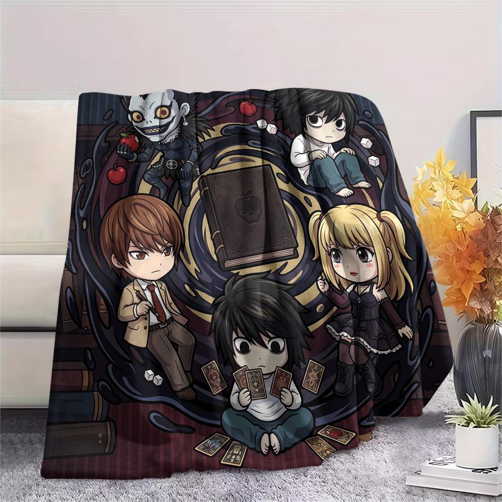 Death Note Print Flannel Blanket, Ultra Soft High Quality All Seasons Warm Throw, Home Decor Cozy Blanket, Perfect Christmas Gift