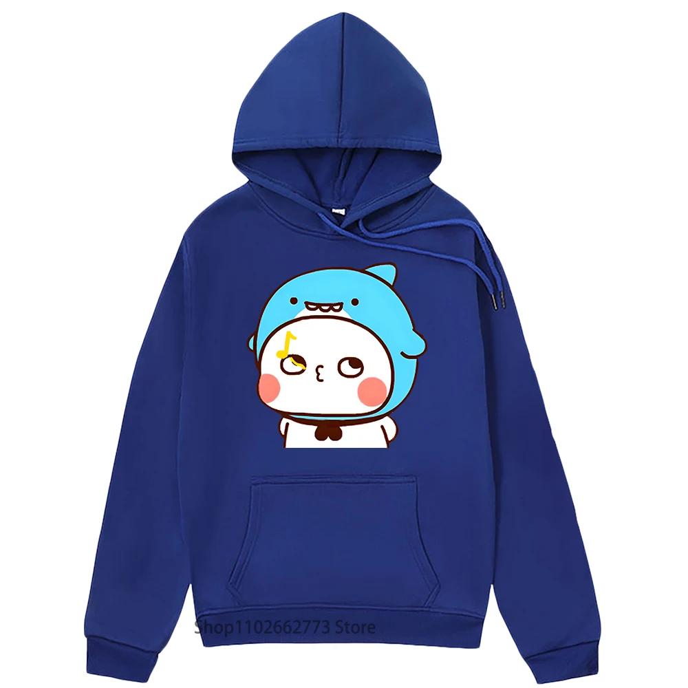 Милый акуленок Бубу насвистывает Толстовки Графическая одежда с пандой Женская Мужская Каваи Милая Толстовка Весна Судадера