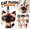 Plush Cat Plush Doll Keychain Cartoon Design Car Key Ring Cute Doll Bag Pendant  Gifts