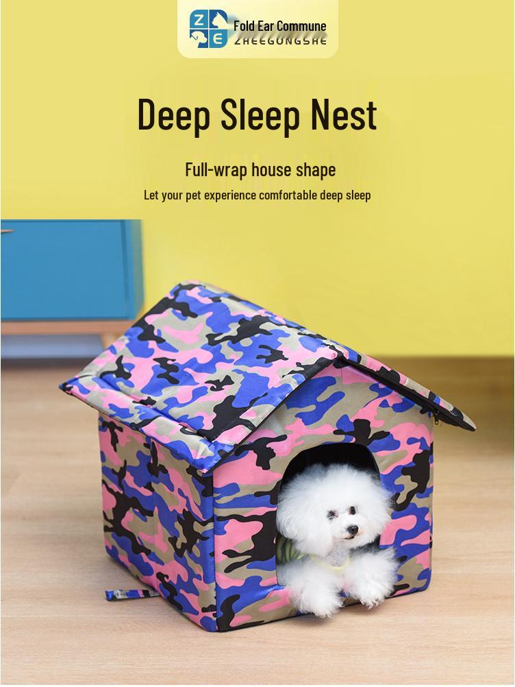 Водонепроницаемая кровать для домашних животных из ткани Оксфорд для собак и кошек – Стиль палатки для улицы