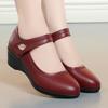 Spring Casual Wedges Women Black Soft Leather Shoes Fashion Comfort Round Head Work Office Pumps Luxury Anti-slip Shoes