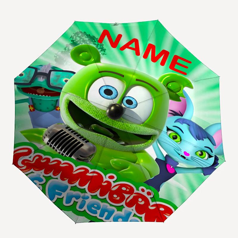 Personalized Name Gummibar friends Print Umbrella - Automatic Open/Close, Eight-Rib Durable Frame, Automatic Folding Umbrella