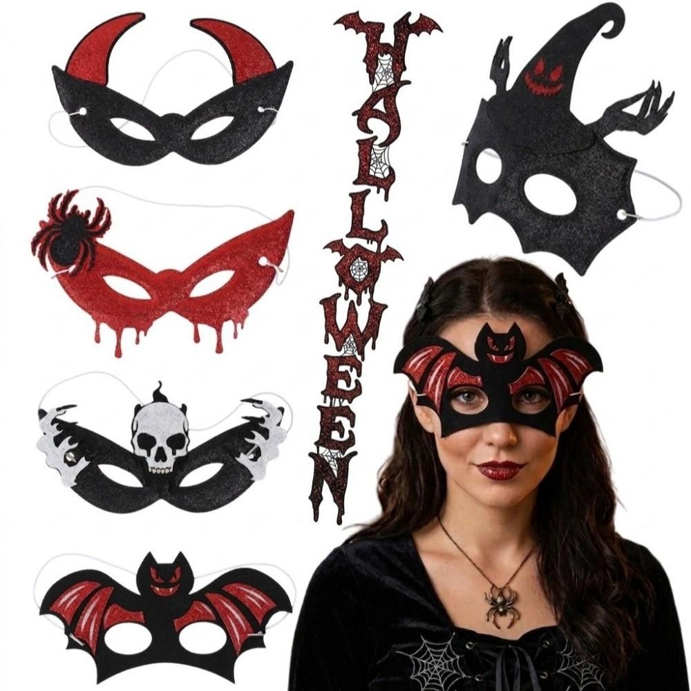 Bat Half-Face Mask Spider Halloween Festival Party Mask Novelty Masquerade Mask  Rave Celebration