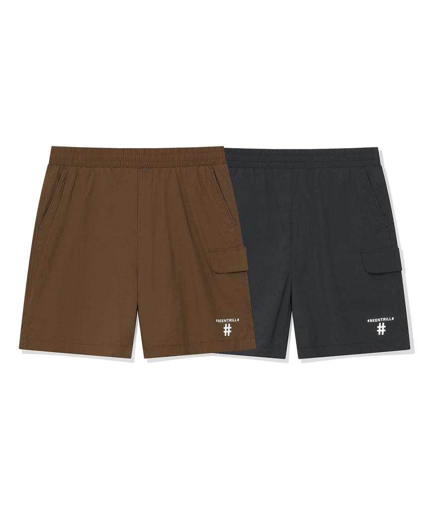 BEENTRILL Essentials Women'S Small Logo Woven Cargo Shorts (Black)