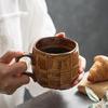 420ml Creative Retro Rough Pottery Coffee Cup Japanese Ceramic Mugs Milk Tea Cup Kitchen Breakfast Oatmeal Cups Office Household