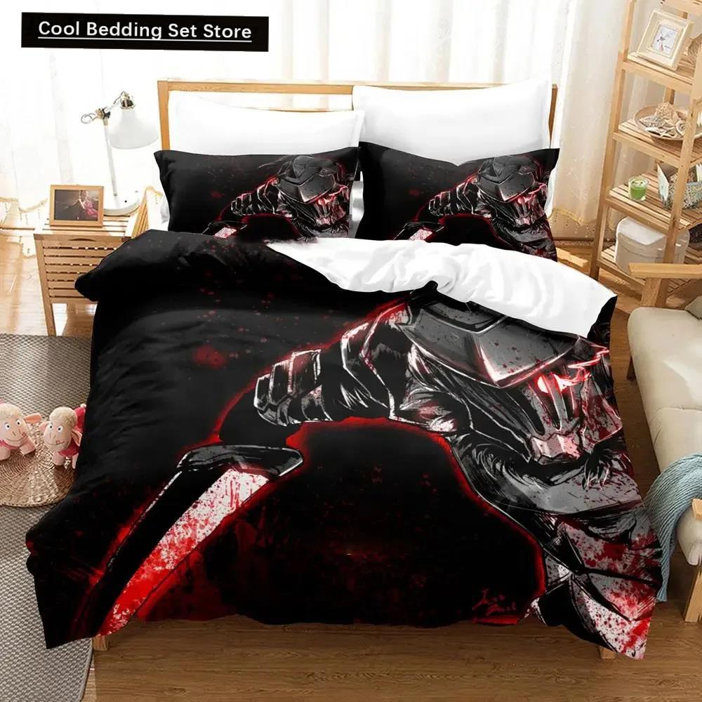 Comforter 3D Anime Goblin Slayer Bedding Set Bed Set Comforter King Queen Size Boys Adult Bedding Set