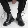 Черные мужские ботинки на толстой подошве Модный и трендовый мужской стиль Уличный мотоцикл Повседневный офисный вечерний взрослый обувь популярный