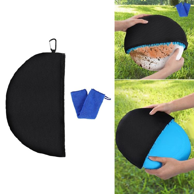 Disc Golf Cleaning Towel Case Cover with Metal Clip Flying Disc Cleaning Tools