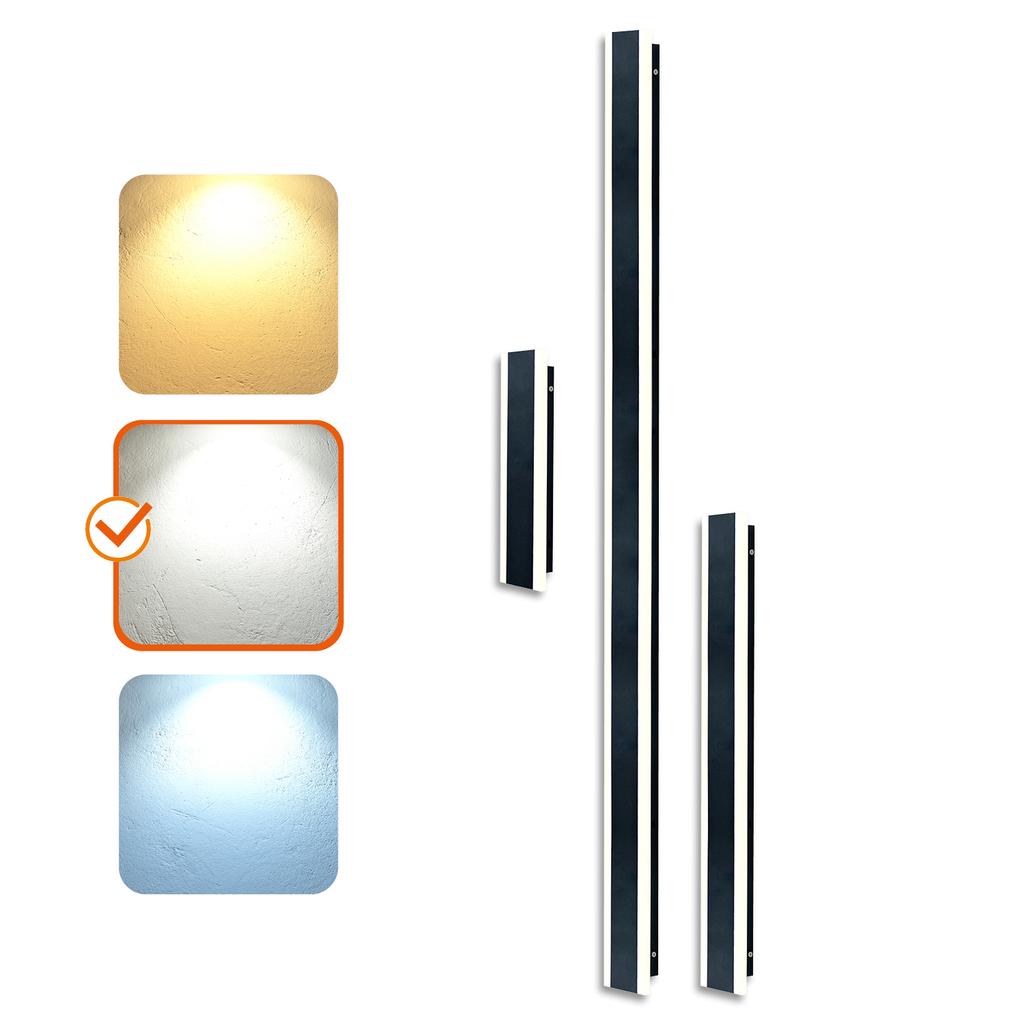 LED garden wall lamp 12W 860 lm 4000K IP44 black 60