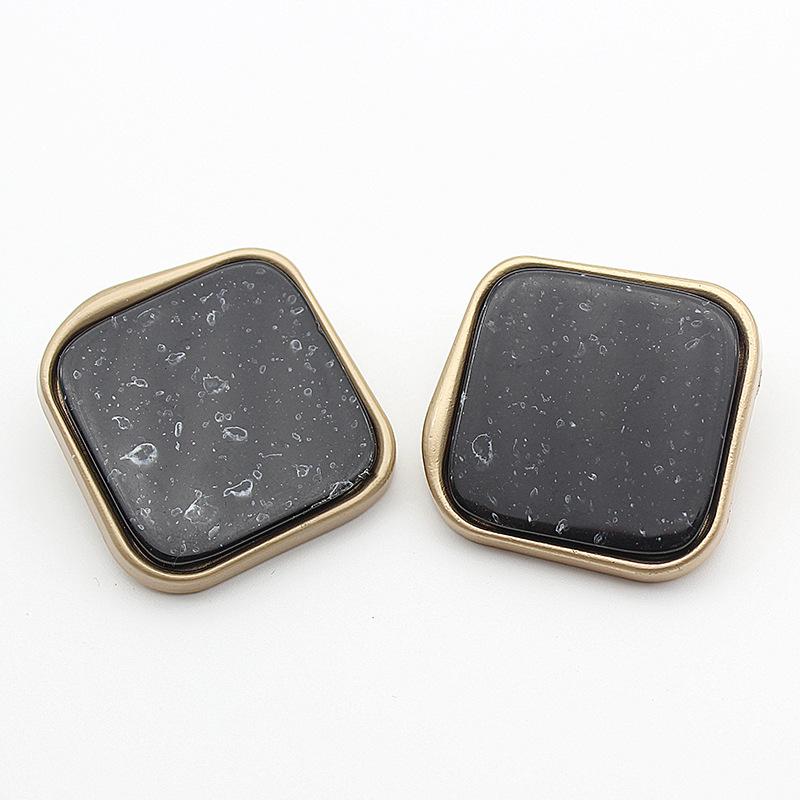 10pcs Pretty Plating Buttons Square Round Buttons Coat Windbreaker Sweater Accessories Various Styles DIY Sewing Supplies