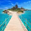 Custom Photo Wall Paper Island Wooden Bridge 3D Landscape Painting Background Wall Decorations Living Room Mural De Parede 3D