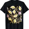 Arum Lily Artistic Floral Design On Black Background T-Shirt