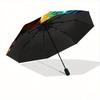 1pc Colorful Feathers Peacock Automatic, Cute Cartoon Pattern, Portable Outdoor Umbrella, Perfect, Holiday Gift for fans.C082