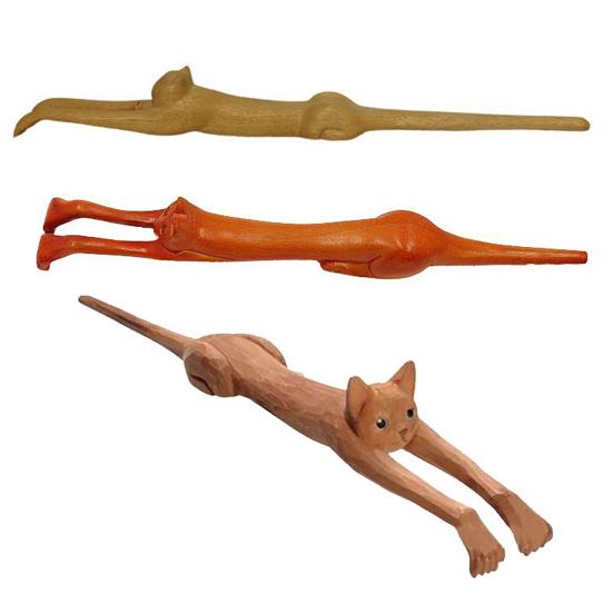 Деревянная чесалка для спины в виде кошки, портативная, форма животного, длинная ручка, для труднодоступных мест, облегчение зуда, массажер-чесалка для спины