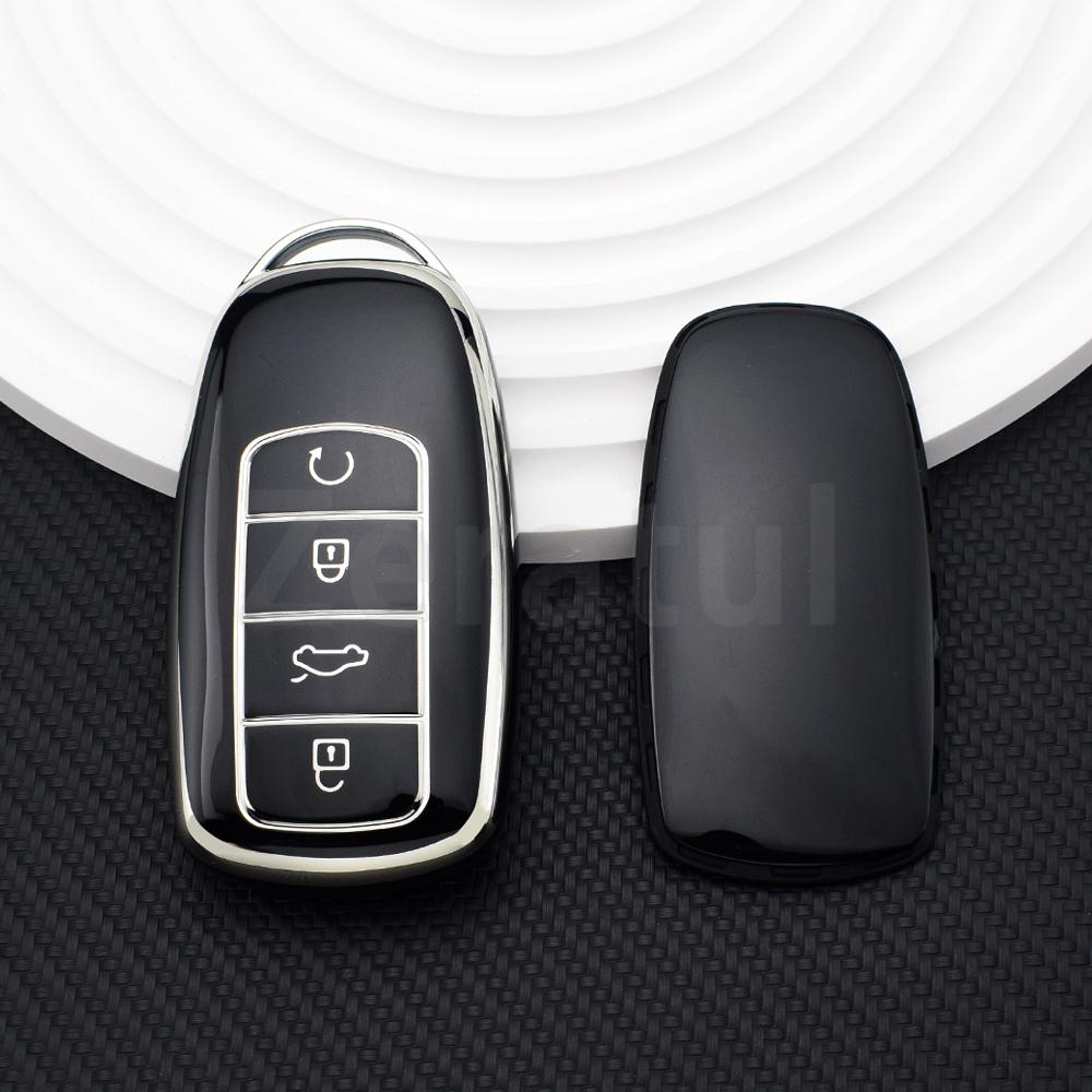 Для Chery Tiggo 8 Pro Tiggo 8Plus Новая 5 Мягкий ТПУ Чехол для Ключа Автомобиля 4 Кнопки Пульт Дистанционного Управления Защитная Крышка Брелок Аксессуары