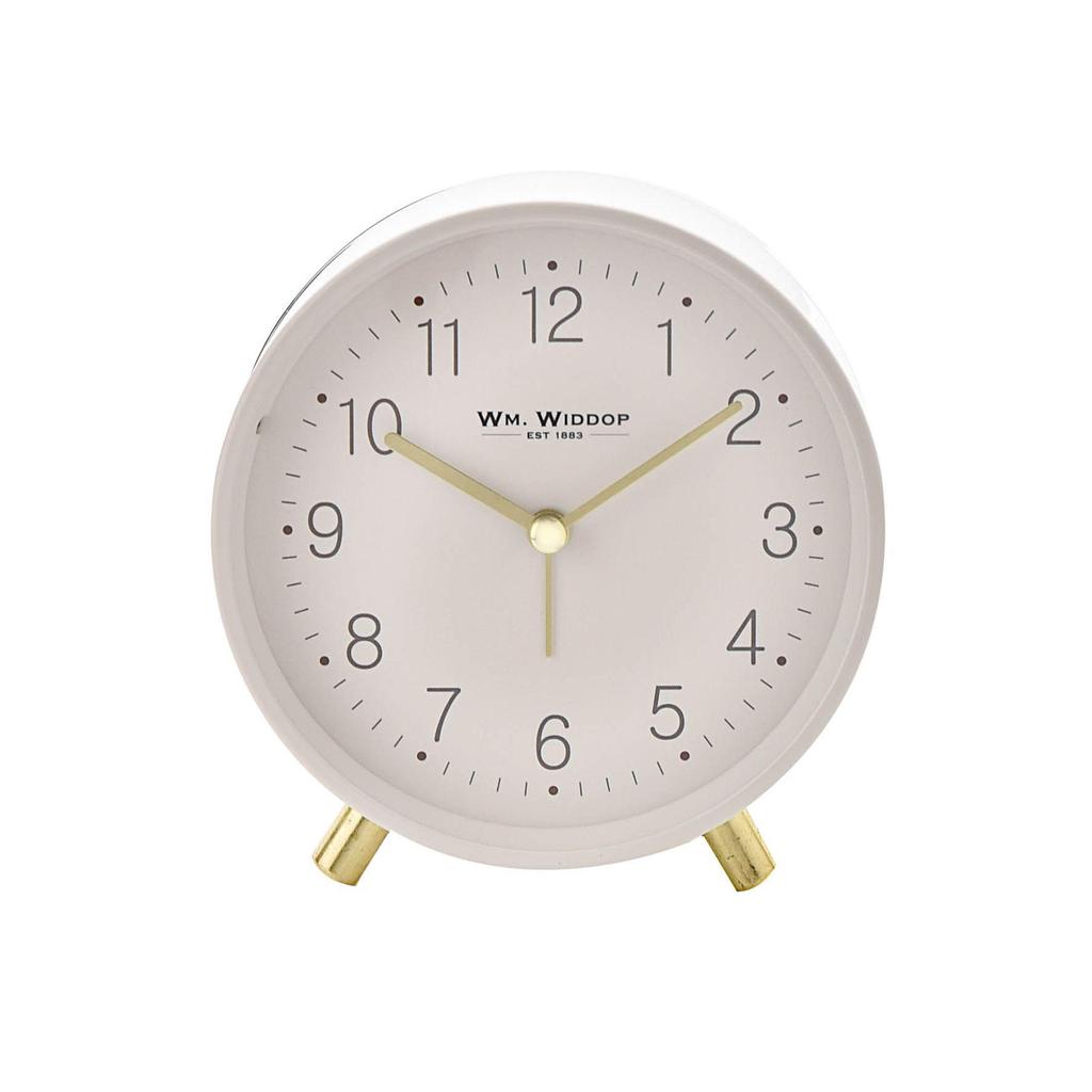 Hometime Alarm Clock Metal Feet Light & Snooze - White