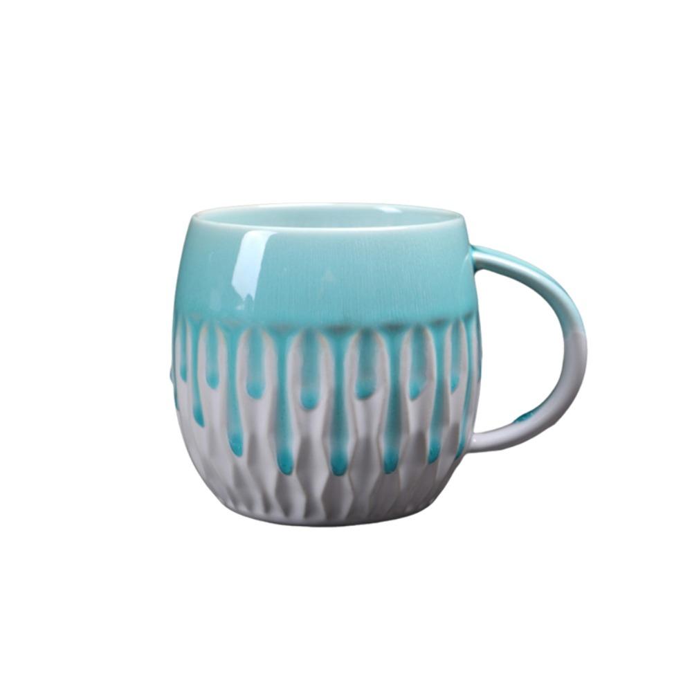 Unique 600ml Kiln-Changing Coffee Mug Ceramics Microwave Safe Breakfast Cup Large Capacity Milk Cup Living Room