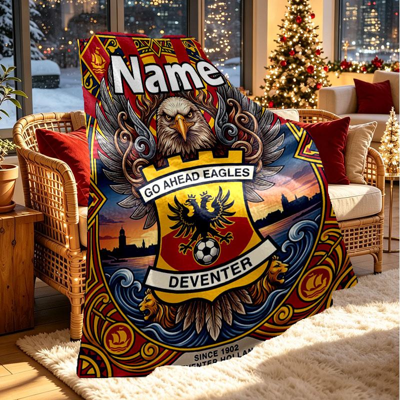 Custom Name Personalized Go Ahead Eagles Print Blanket, Home Decor, Bedroom, Sofa, Camping, Couch, Gifts for Birthday Christmas