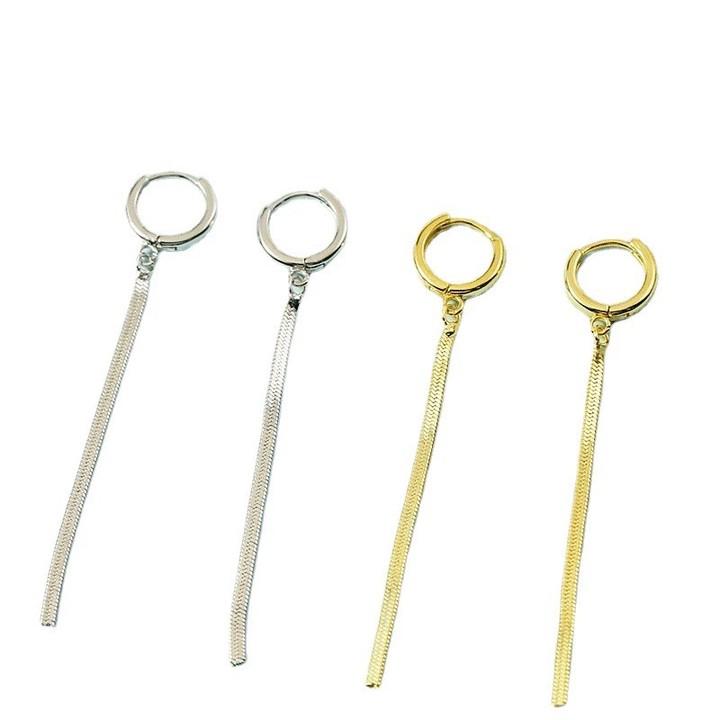 ANENJERY Длинные серьги-капли из змеиной кости с кисточками для женщин, простые ювелирные аксессуары с пряжкой для ушей