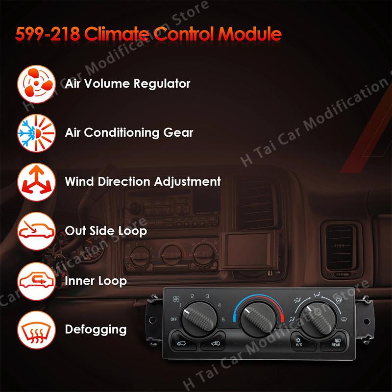 599-218 Модуль панели переключателей управления кондиционером для Chevy Tahoe Silverado GMC 1500 2500 1999 2000 2001 2002 Автомобильные запчасти для кондиционирования воздуха