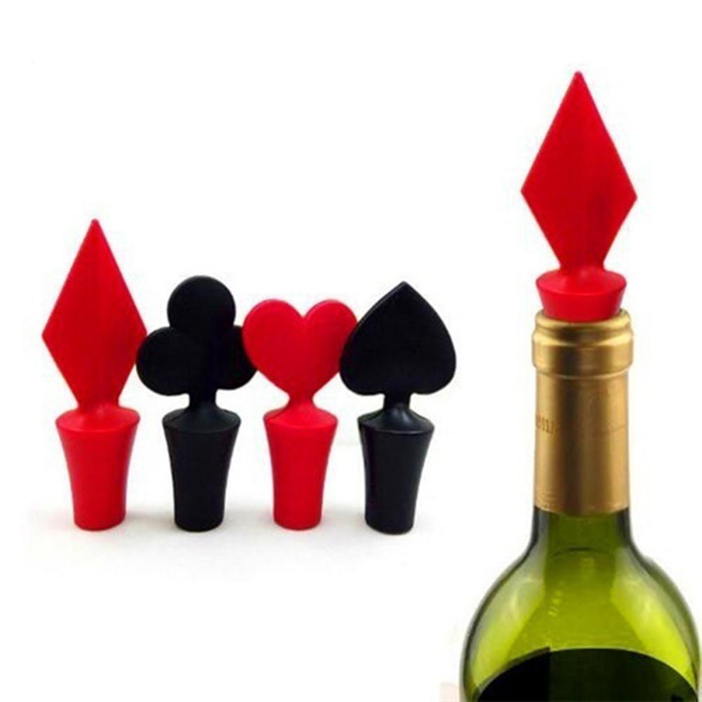 Bottle Plug Fresh Wine Keeper Plug Sealer Wine Stoppers Red Wine Bottle Cap Silicone Poker Shaped