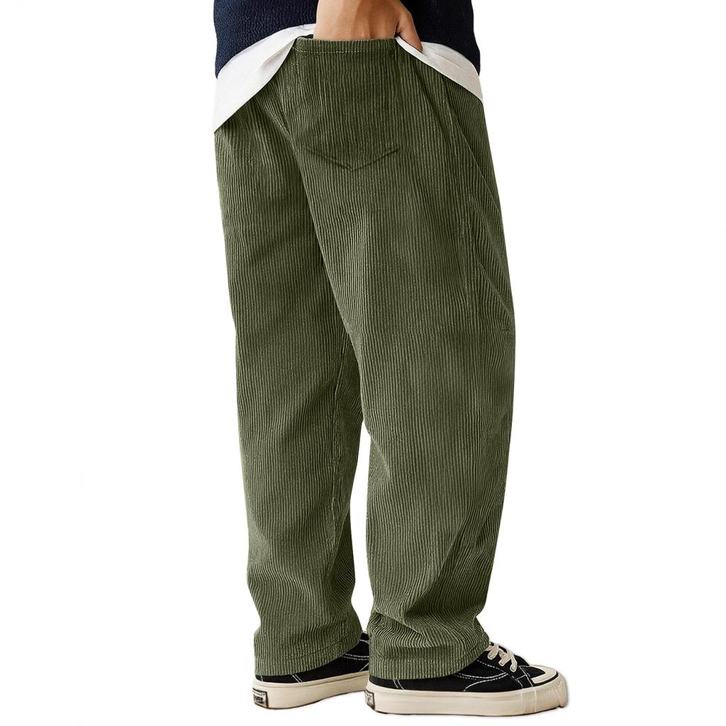 Мужские однотонные вельветовые брюки Мужские повседневные модные брюки