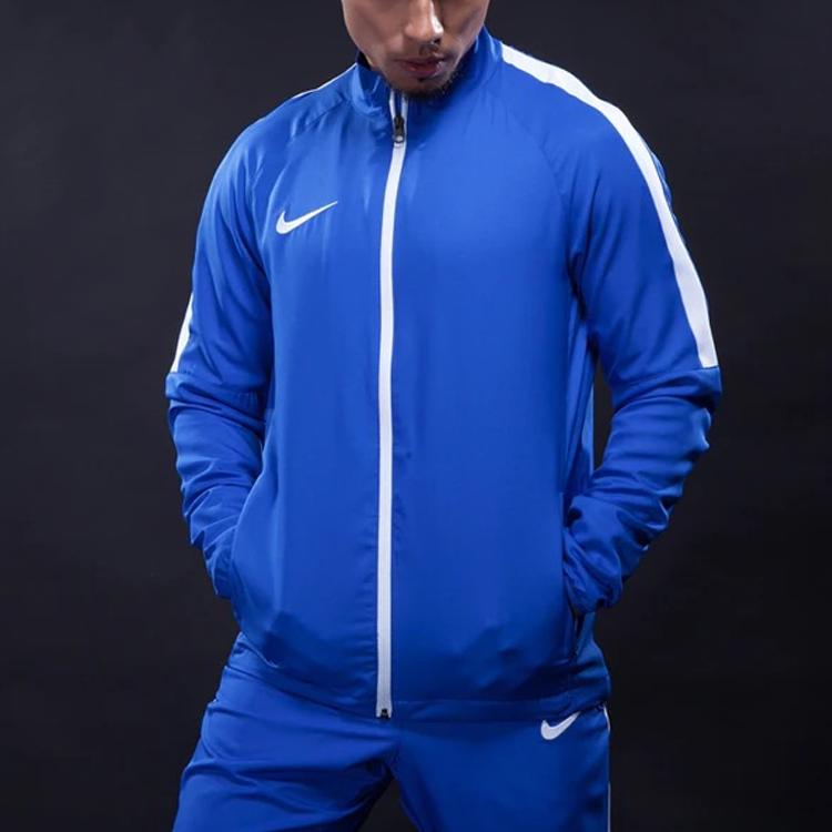 Nike Повседневная спортивная одежда Мужская Синяя С воротником-стойкой Тонкая 844330-480