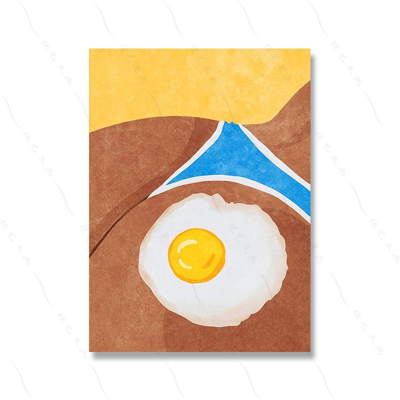 Ретро Всегда Цветы Настенная Печать Цветной Банан Горячая Яичница Иллюстрация Абстрактный Плакат Ешь Спагетти Кухня Картина На Холсте