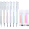 6 pcs Quick Dry Glue Pens with 12 Refills, Apply Glue Like Writing, Easy Use Precise Control, for Crafting, Scrapbooking, Making