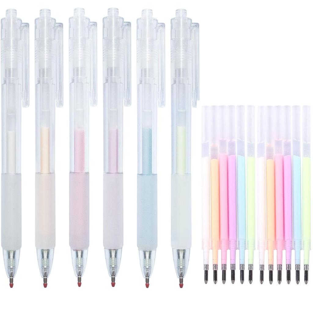 6 pcs Quick Dry Glue Pens with 12 Refills, Apply Glue Like Writing, Easy Use Precise Control, for Crafting, Scrapbooking, Making