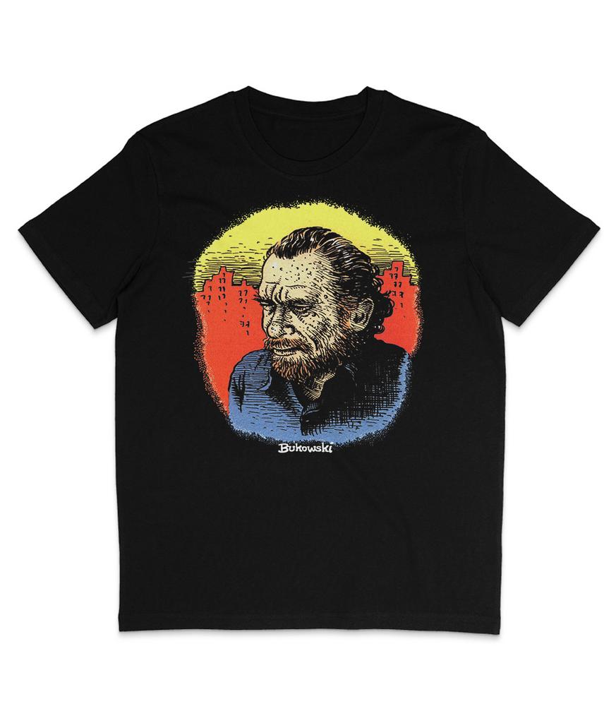 Charles Bukowski - R. Crumb - 1998 - White Text - Organic T-Shirt Mens Womens Tees Top