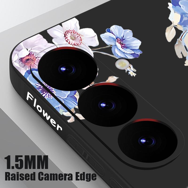 Мягкий ТПУ чехол с цветочным узором для Samsung Galaxy S25 S22 S23 S24 Ultra S24 FE A56 A55 A53 A54 A15 A16 A36 5G силиконовый чехол для телефона