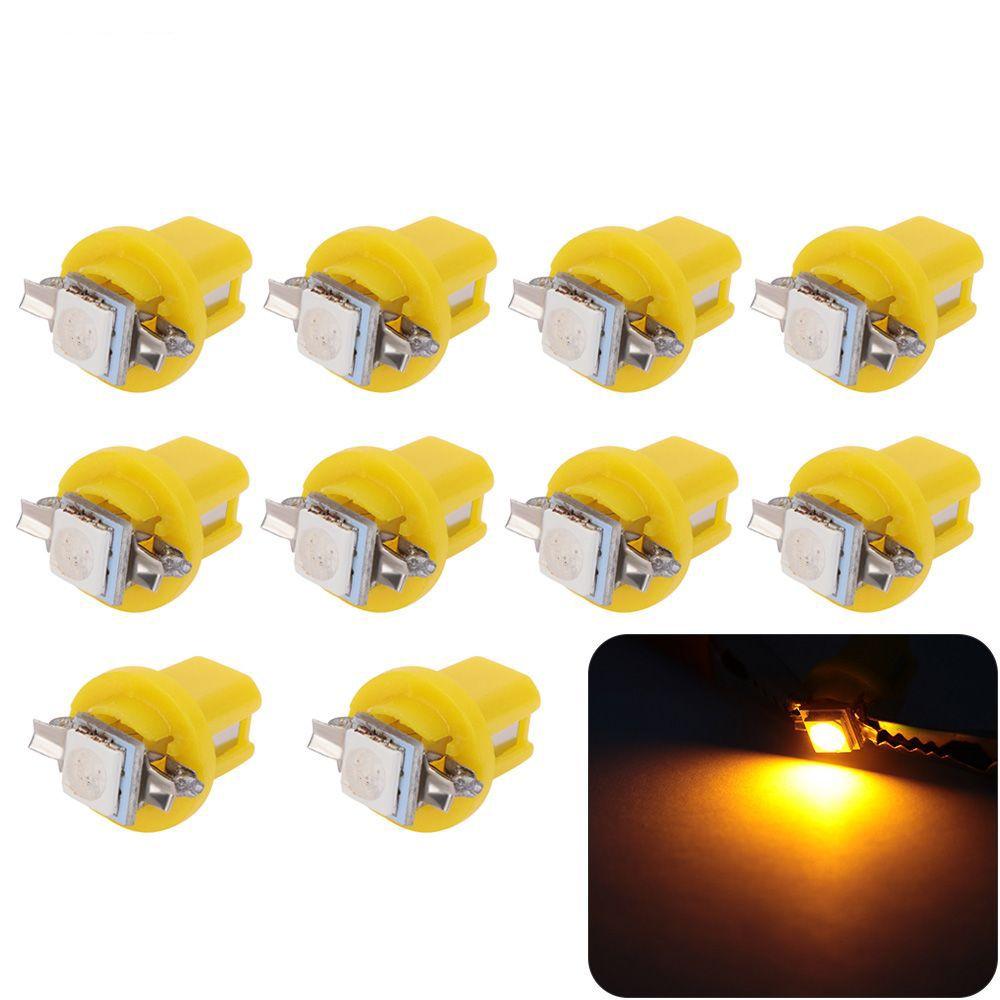 10Pcs 5050 T5 B8.5D 1SMD Car Lights Indicator Bulbs Dashboard Side Interior Dash Lights Gauge LED