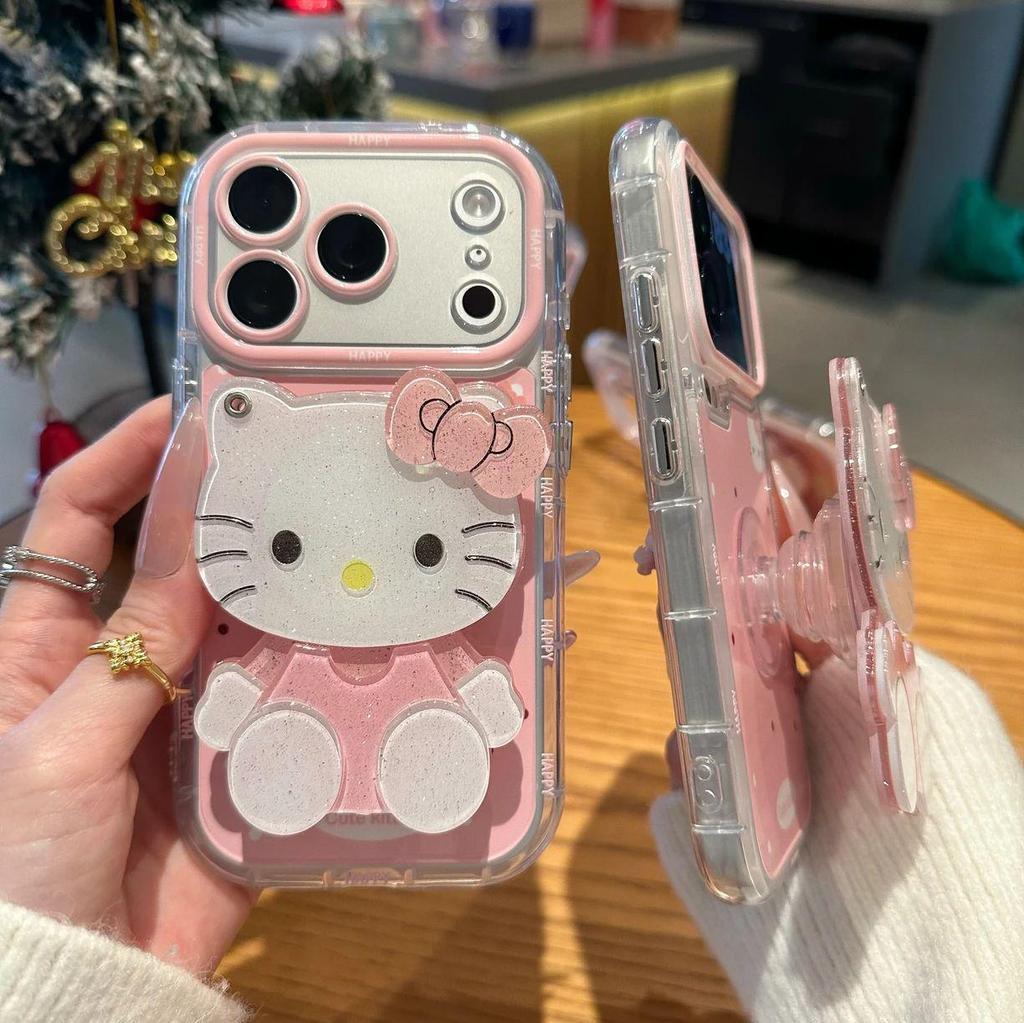 Зеркальная подставка Hello Kitty для iPhone 16 Pro Max, Huawei Mate 70, Honor и Apple 17