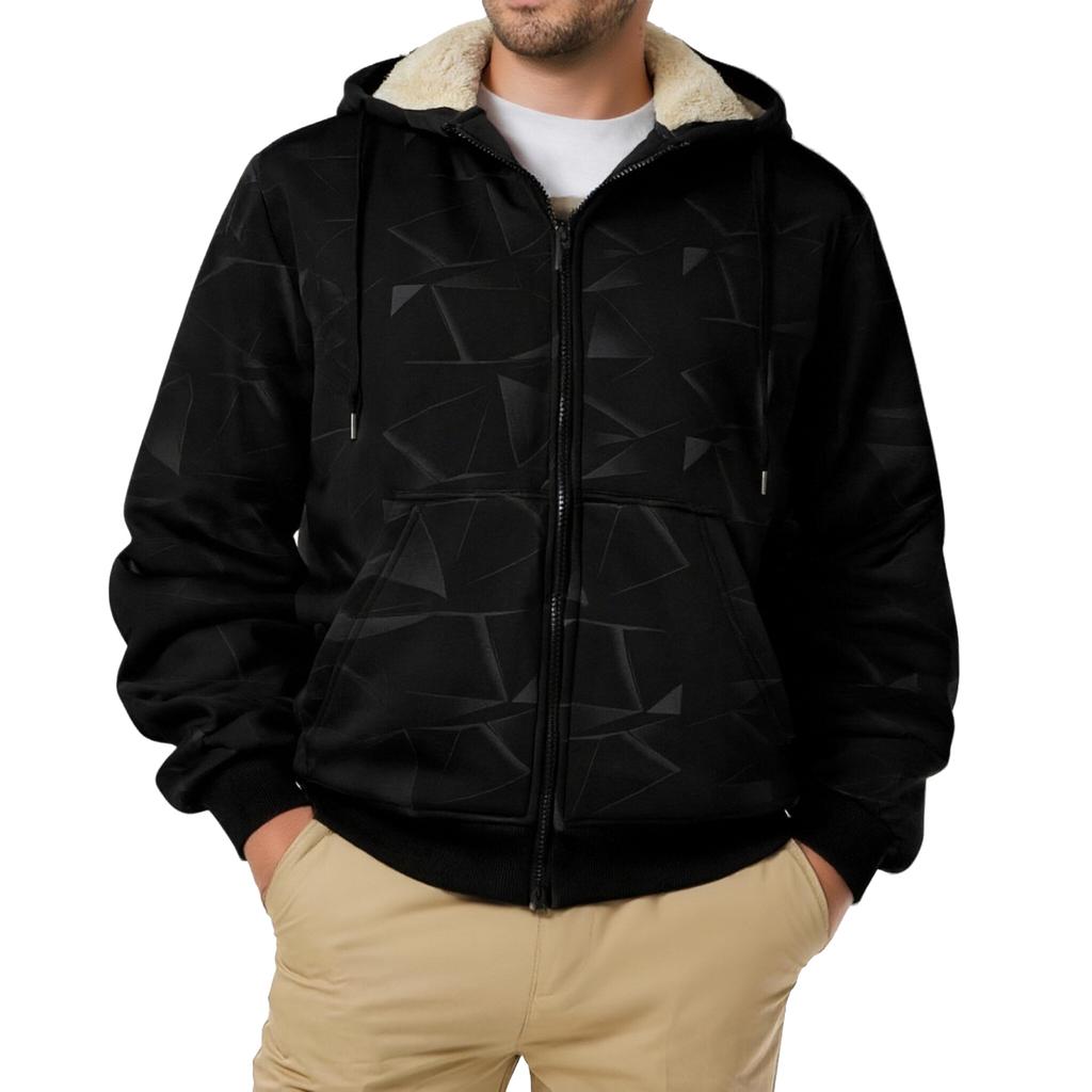 Мужской повседневный однотонный кардиган на молнии с длинными рукавами и капюшоном, мужская флисовая утепленная теплая куртка свободного кроя