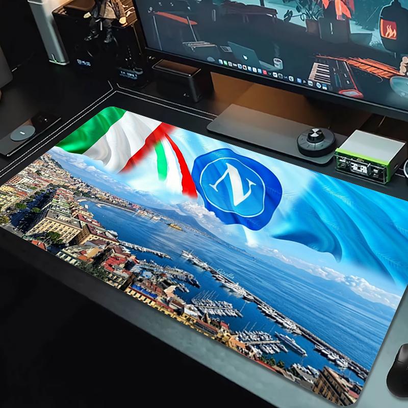 Naples Football Club Mouse Pad Large Gaming Table Cushion Non-slip Laptop Tablet Big Mousepad XXL Mat Mini PC Playmat With Lock edge_xia