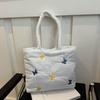 High Value Soft Surface Butterfly Embroidery Large Capacity Shoulder Tote Bag Autumn Leisure Work Commuter Bag
