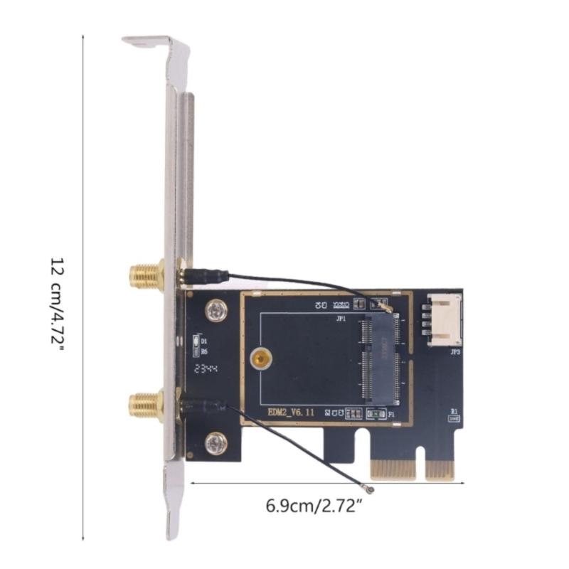 Адаптер M.2 NGFF беспроводной карты в PCIe для настольного компьютера, конвертер WLAN с антеннами 8 дБ/10 дБ для 7260 8265 7265 8260 AX200 AX210